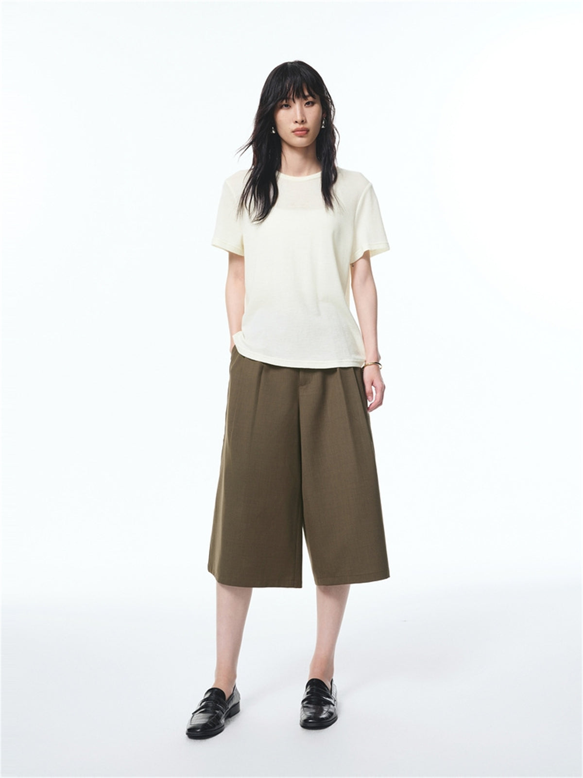 Women's Wool Embroidered Knit T-Shirt