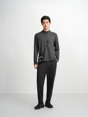 Men's Embroidered Half-Zip Fleece-Lined Sweatshirt