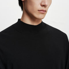 Men's Pure Wool Mock-Neck Sweater
