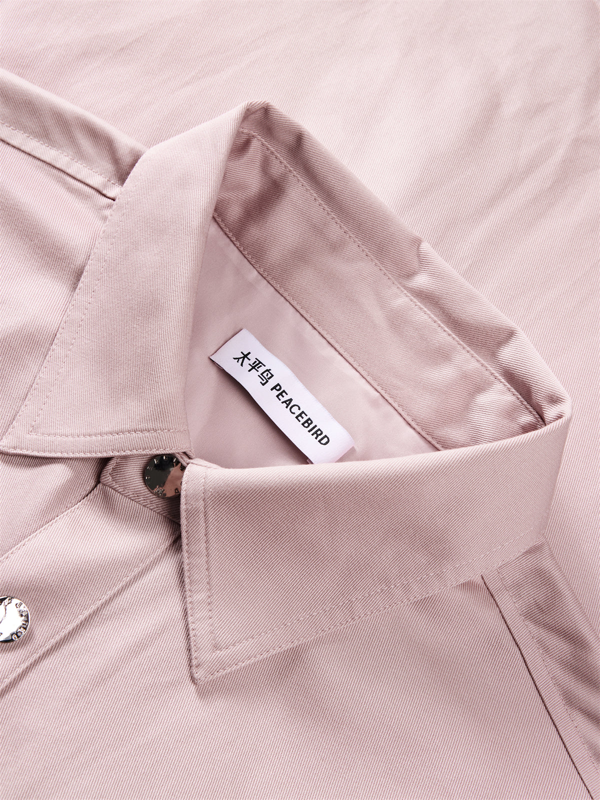 Men's Pink Letter Embroidered Shirt