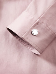 Men's Pink Letter Embroidered Shirt