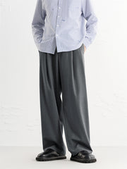 Men's Grey Relaxed Tapered Suit Pants