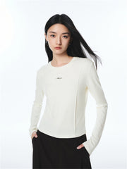 Women's Basic Seam-Detail Long-Sleeve T-Shirt