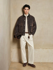 Men's Barn-Style Faux Denim Jacket