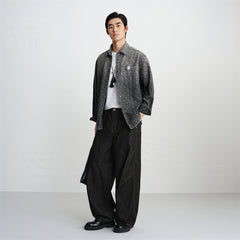 Men's Gradient Jacquard Long-Sleeve Shirt