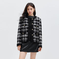 Women's Vintage Plaid Texture Jacket