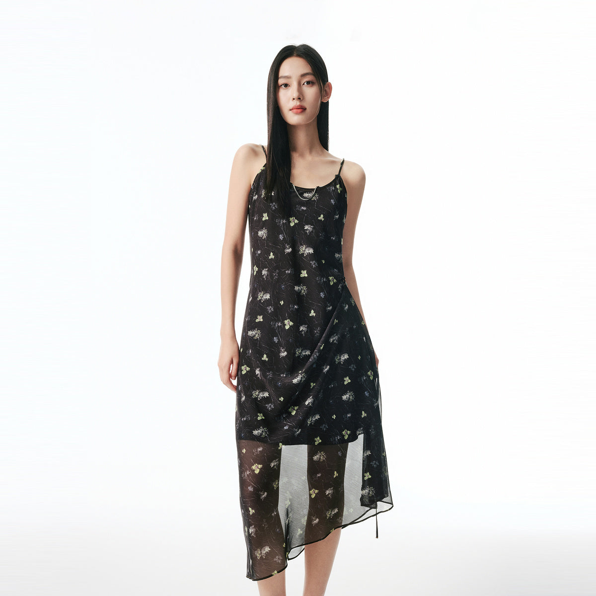 cami t shirt dress ASOS DESIGN satin cami midi dress with oversize T-shirt overlay in white
