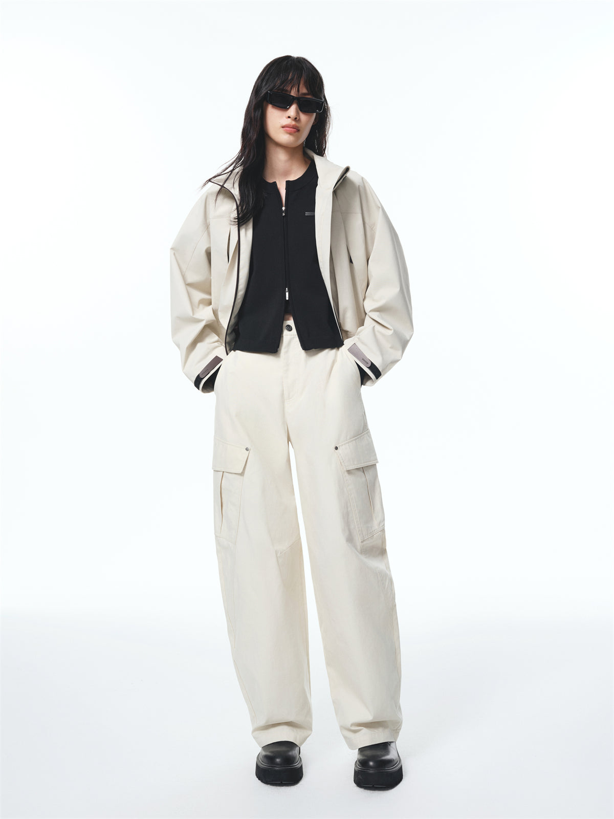 Women's Boxy Cropped Outdoor Hooded Jacket
