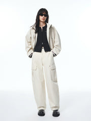Women's Boxy Cropped Outdoor Hooded Jacket