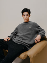 Men's Embroideried Heart Pullover