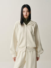 Women's Short Hooded Sweatshirt Jacket