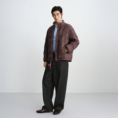 Men's Quilted Padded Jacket with Embroidery