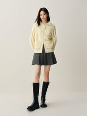 Women's Wool-Blend Pleated Short Skirt