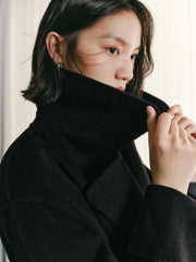 Women's Double-Breasted Belted Wool Coat
