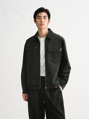Men's Faux Suede Patch-Pocket Commuter Jacket