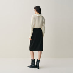 Women's Front-Slit Midi Skirt