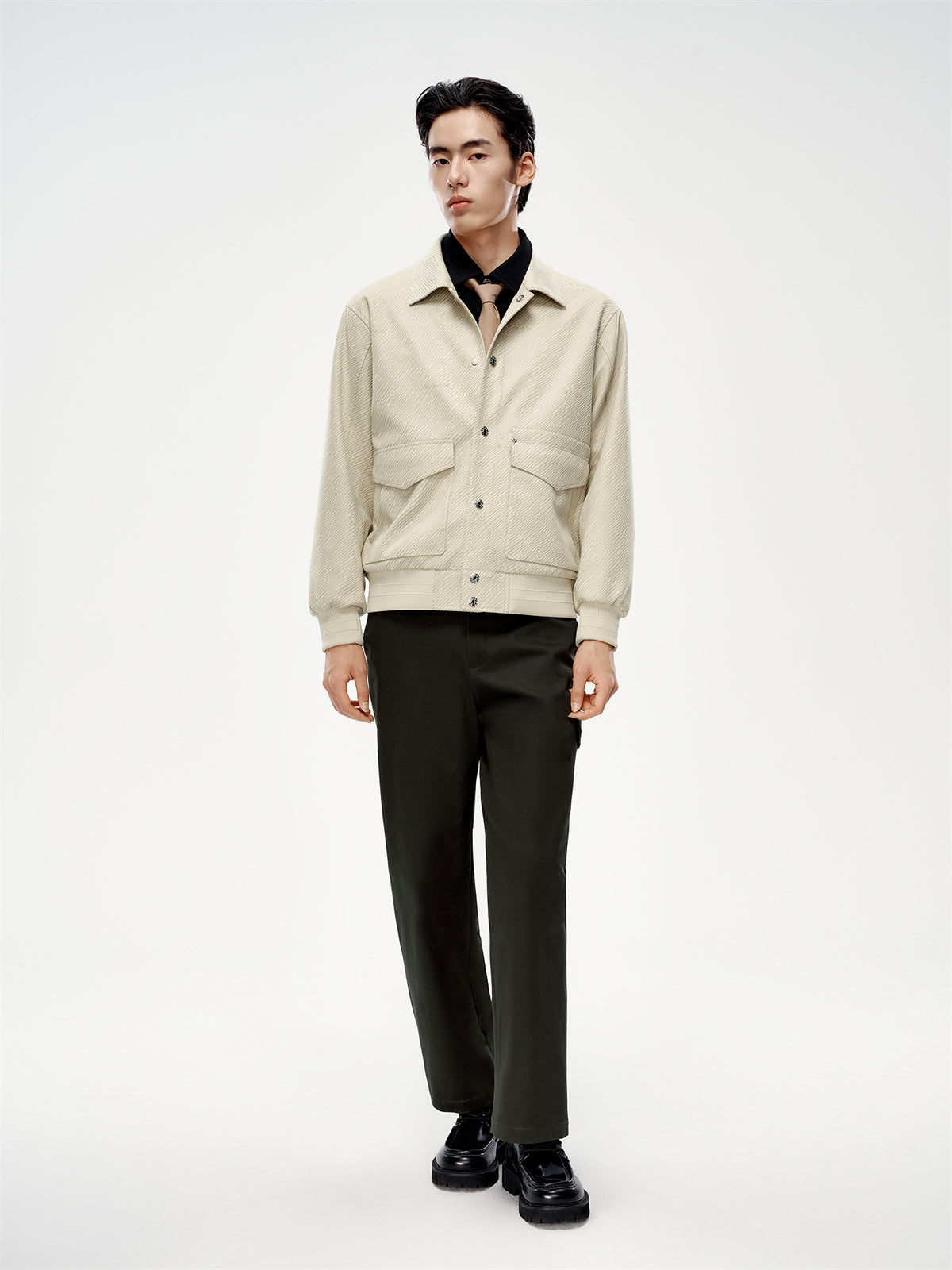 Men's Stretch Faux Suede Jacquard Jacket