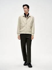 Men's Stretch Faux Suede Jacquard Jacket