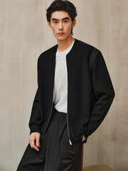 Men's Mixed-Fabric Panel Knit Cardigan
