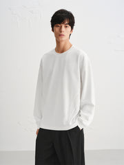 Men's Solid Embroidered Long-Sleeve T-Shirt