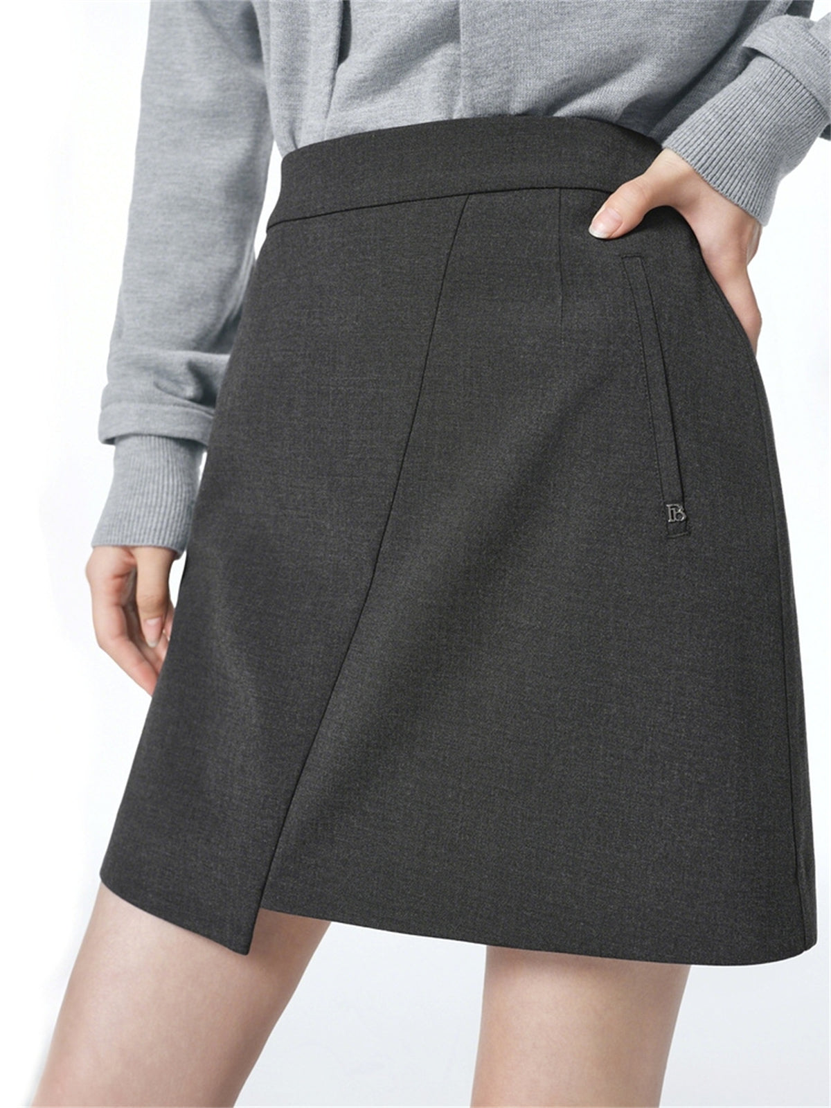 Women's Asymmetrical Paneled A-Line Skirt