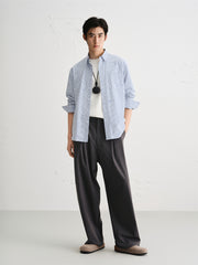 Men's Seersucker Striped Shirt