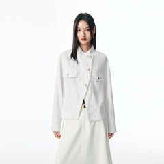 Women's Relaxed Cropped TENCEL Denim Jacket