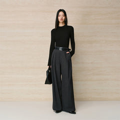 Women's Brushed Pleated Wide-Leg Pants