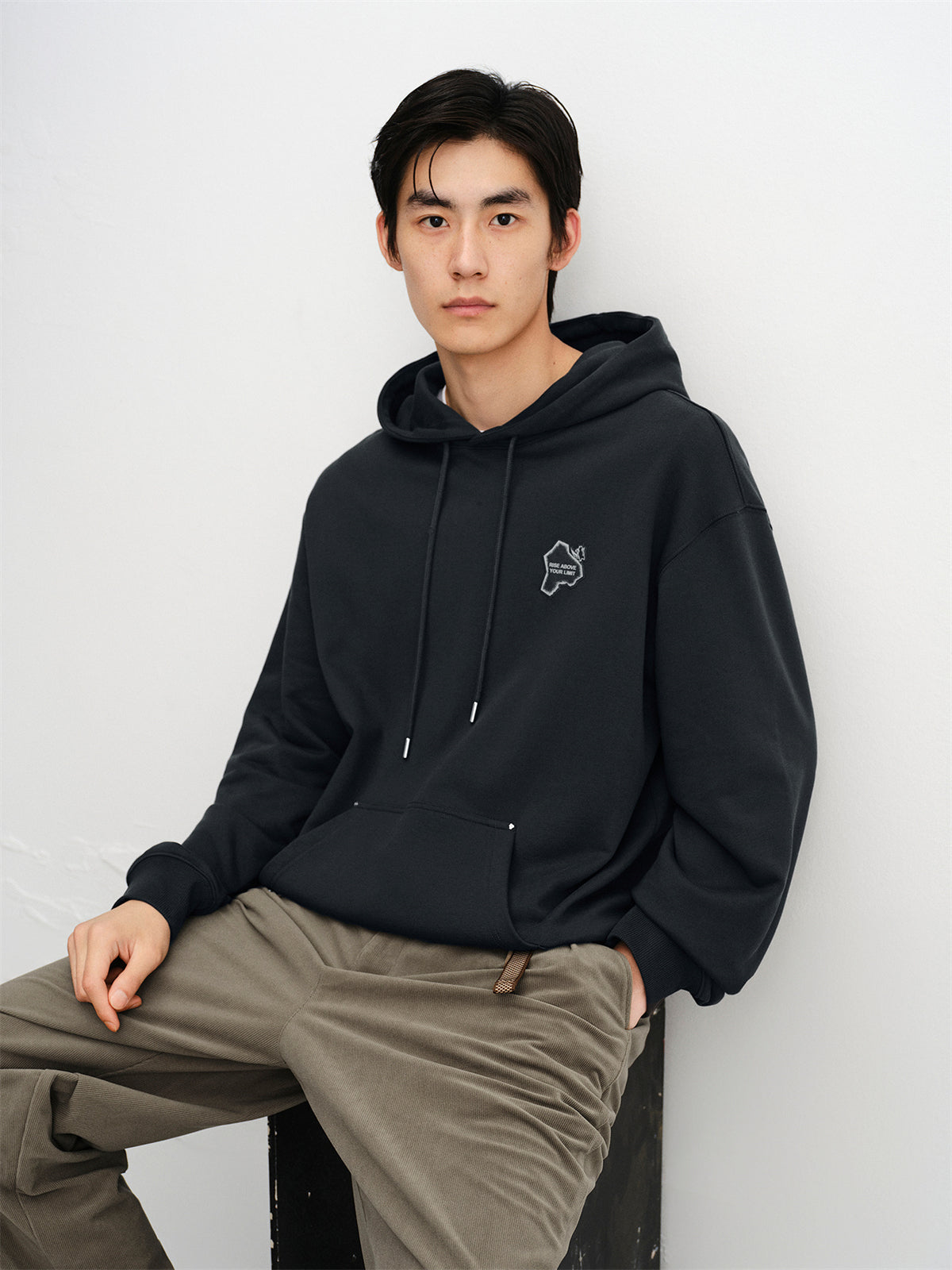 Men's Printed and Embroidered Hoodie