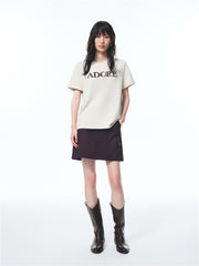 Women's Raised Letter Embroidery T-Shirt