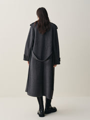 Women's Double-Breasted Trench-Style Cashmere Coat