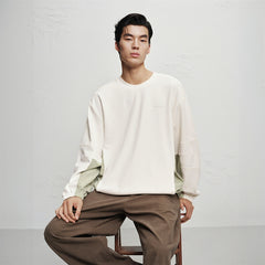 Men's Contrast Sweatshirt with Back Letter Print