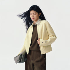 Women's Short Moto-Style Faux Suede Jacket