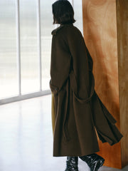 Women's Double-Breasted Trench-Style Cashmere Coat