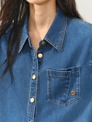 Women's Oversized Cotton Denim Shirt