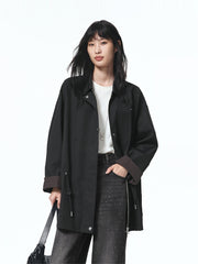 Women's Relaxed Fit Long Drawstring Jacket