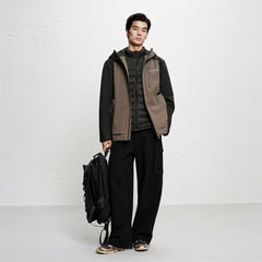 Men's Contrast-Panel Hooded Jacket