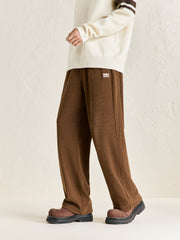 Men's Drawstring Textured Straight Pants