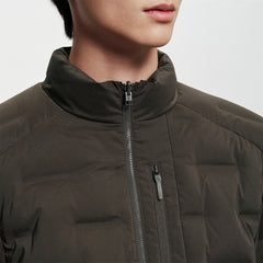 Men's Bonded Stand-Collar Down Shirt Jacket