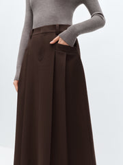 *US Final Sale*Women's Pleated A Line Midi Skirt