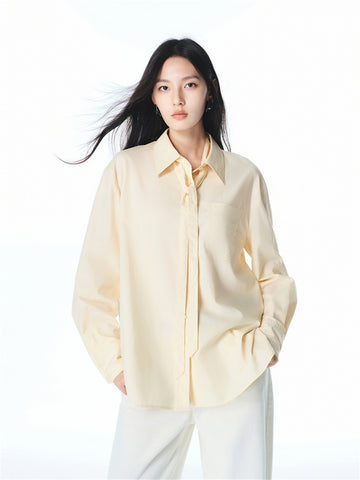 Women's Tencel-Cotton Blend Shirt with Flowing Tie