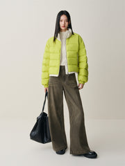 Women's Short Contrast Stand-Collar Down Jacket