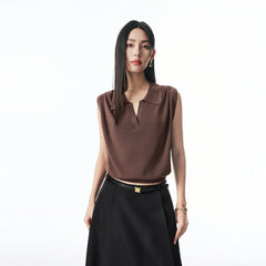 Women's Sleeveless Cropped Knit Pullover