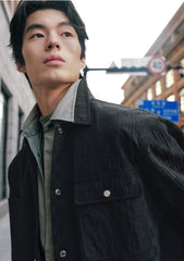 Men's Relaxed Checkerboard Jacquard Shirt