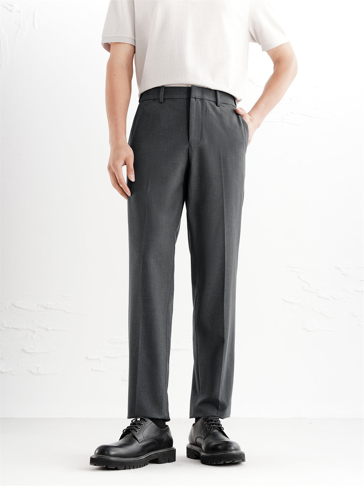 Men's Slim-Fit Gray Dress Pants