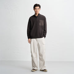 Men's Jacquard Mock-Neck Knit Sweater