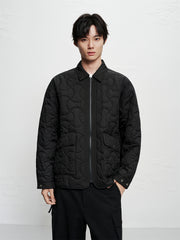 Men's Black Relaxed Quilted Padded Jacket