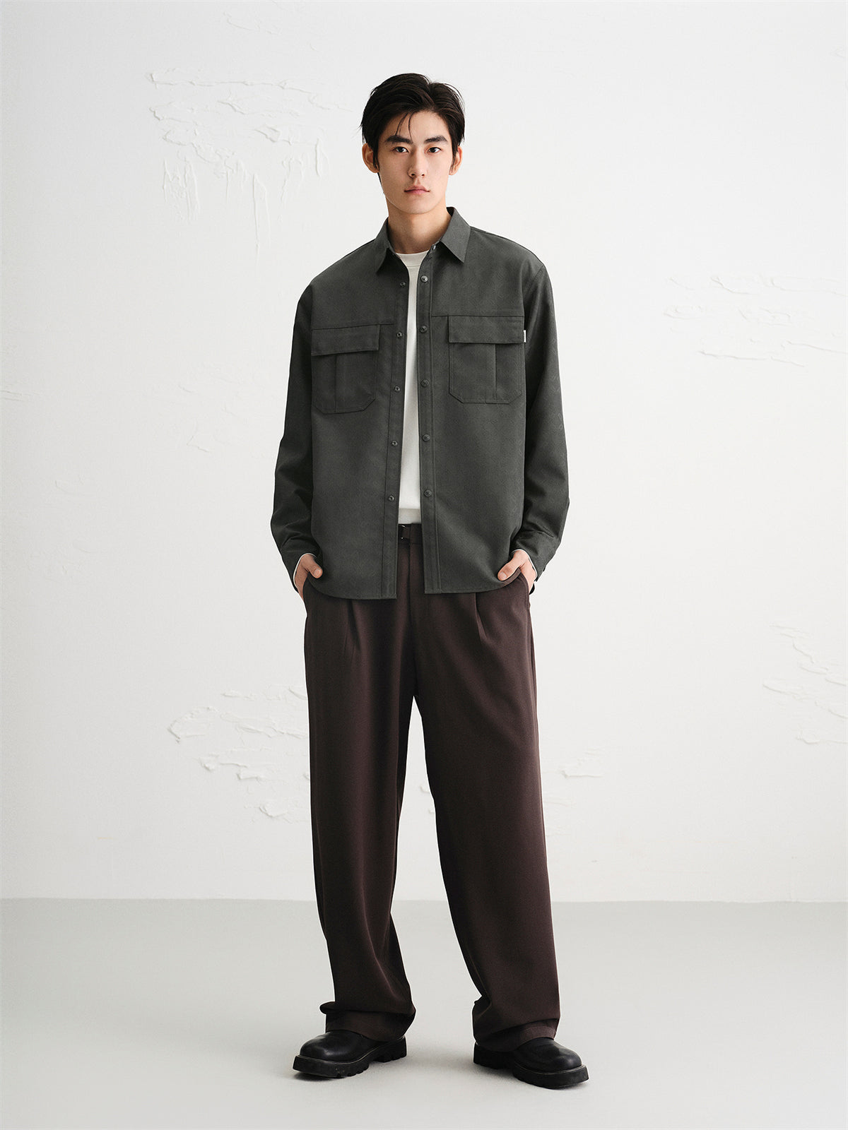 Men's Subtle Patterned Textured Jacquard Shirt