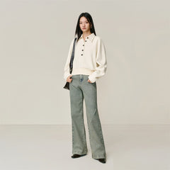 Women's Short Half-Zip Pullover Sweatshirt