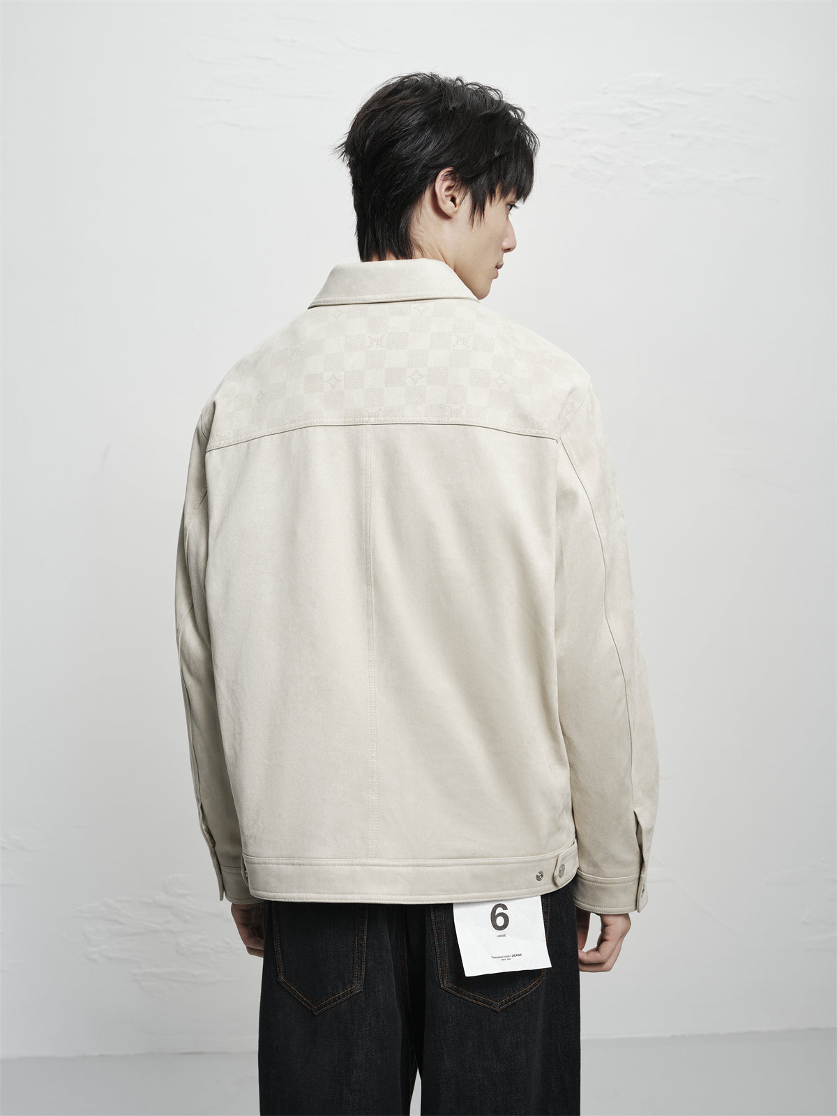 Men's Jacquard Faux Suede Down Jacket
